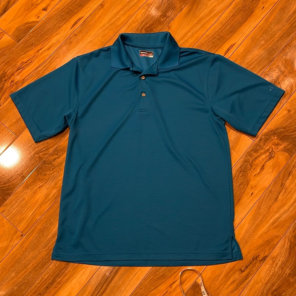 Men’s large tall, teal Grand Slam Performance polo golf shirt